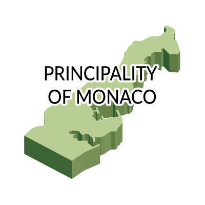 モナコ公国無料フリーイラスト｜英語・立体(緑)